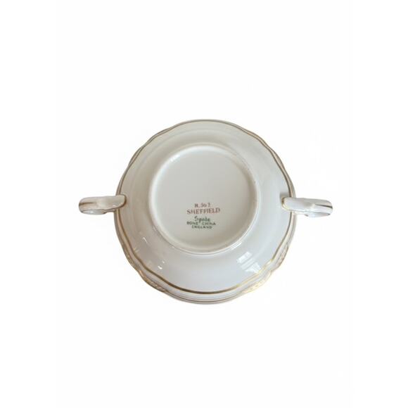 Spode Sheffield R568 Cream Soup Cup, Two-Handled Bouillon Bowl,  Bone China, - Picture 1 of 3